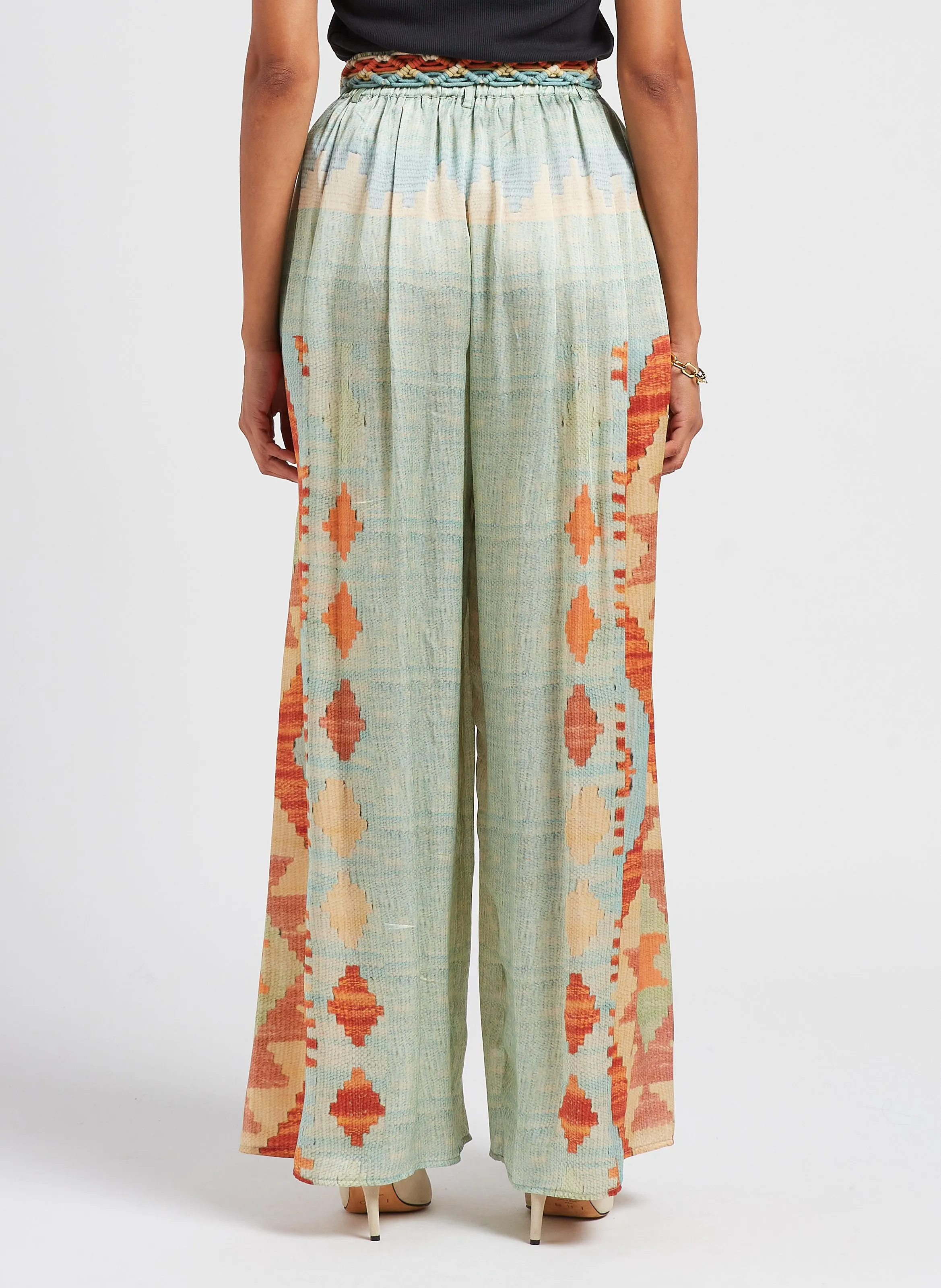 TERENE  PANTALóN ANCHO VAPOROSO EN AZUL