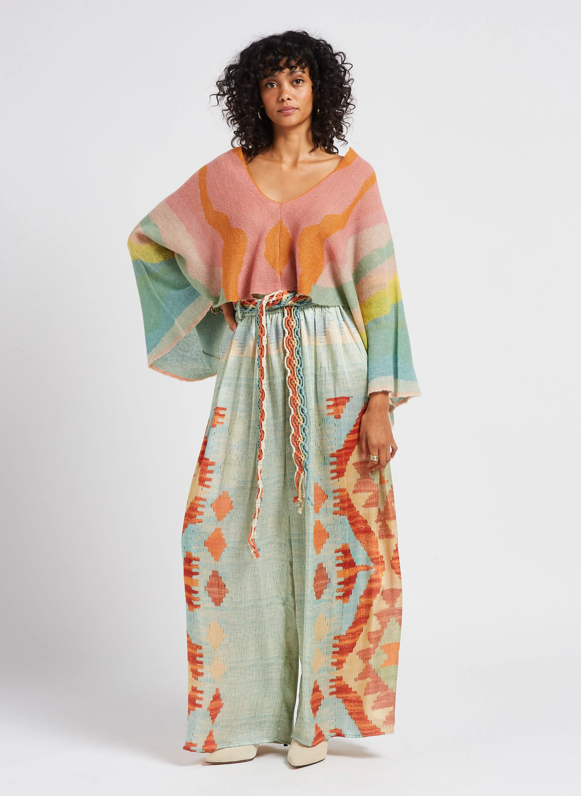 TERENE  PANTALóN ANCHO VAPOROSO EN AZUL