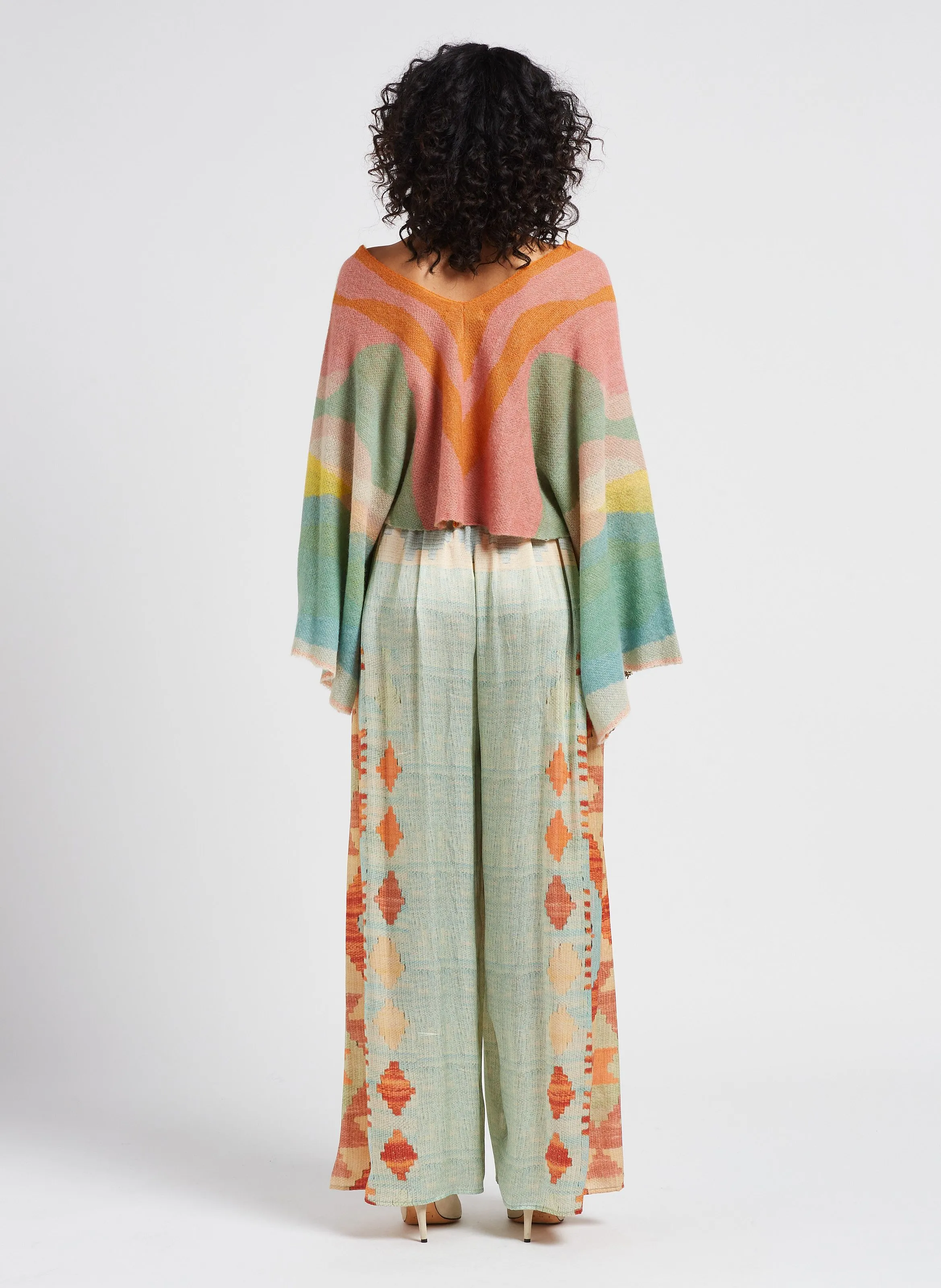 TERENE  PANTALóN ANCHO VAPOROSO EN AZUL