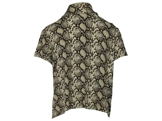 Top Céline de manga corta con estampado de serpiente en viscosa multicolor Impresión de pitón 