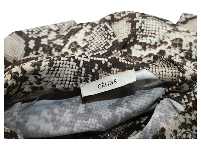 Top Céline de manga corta con estampado de serpiente en viscosa multicolor Impresión de pitón 