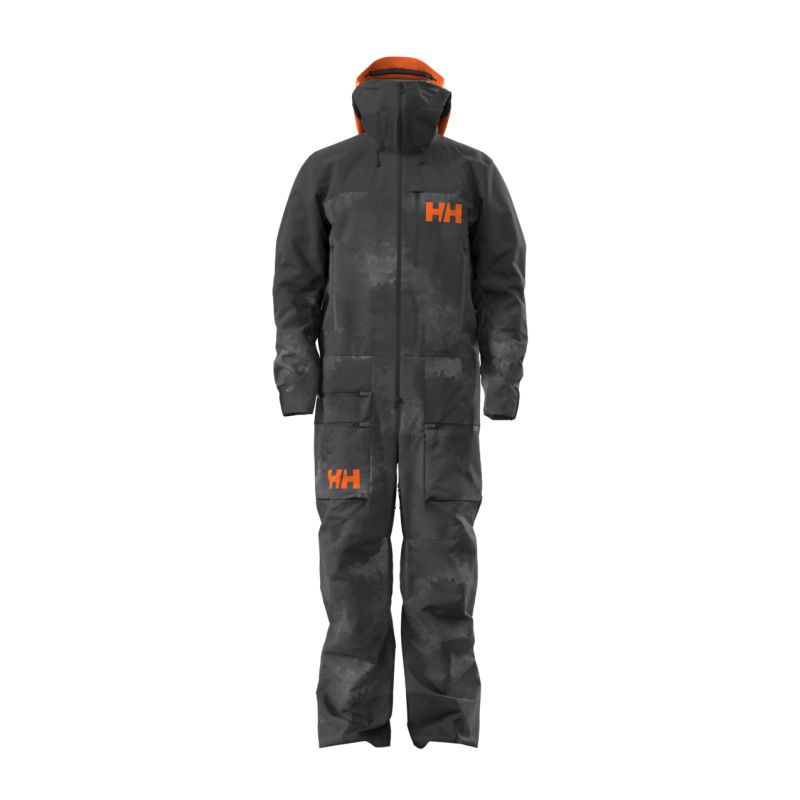 Traje de esquí Helly Hansen TRAJE IMPRESO CHUGACH INFIN PARA HOMBRE (MARMOL NEGRO)