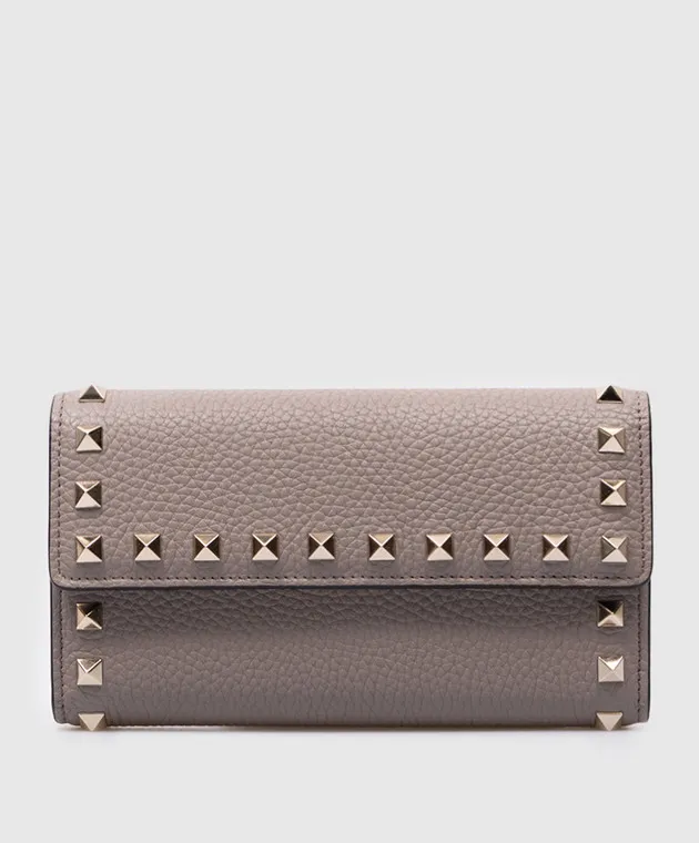 Valentino Rockstud beige leather wallet