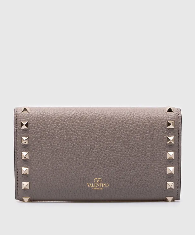 Valentino Rockstud beige leather wallet