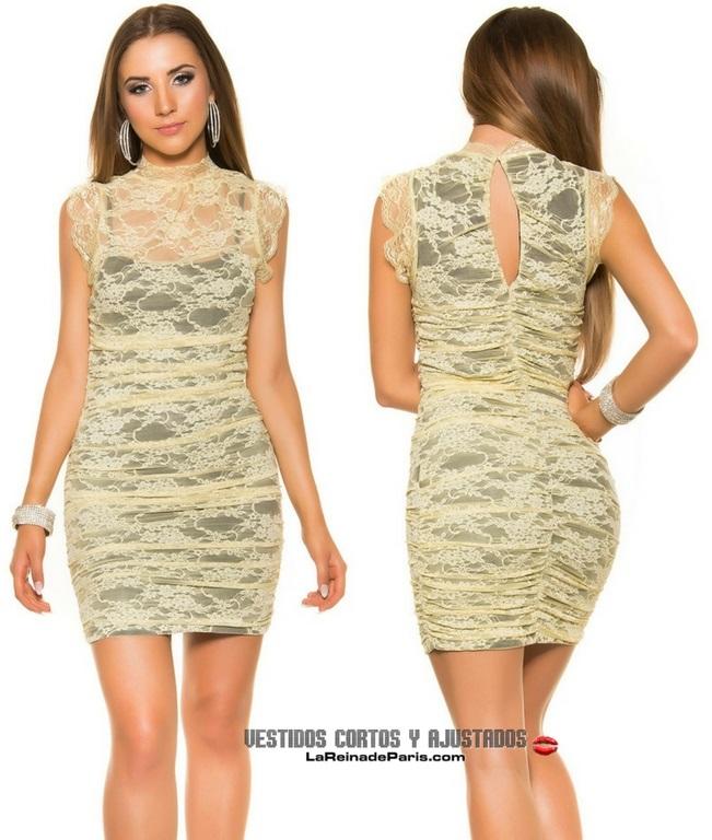 Vestido 2 en 1 con encaje amarillo negro
