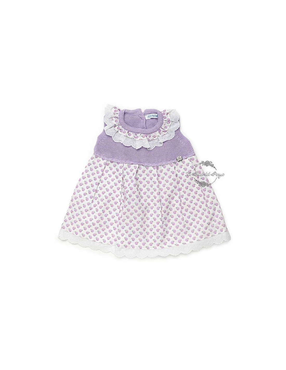 Vestido Bebé Cuerpo Punto Morado Juliana Manzanera