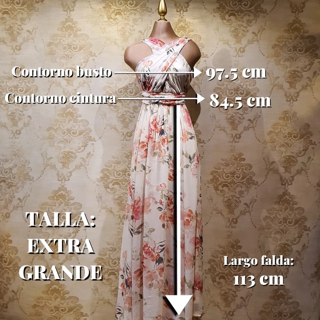 Vestido Beige con Estampado Flores