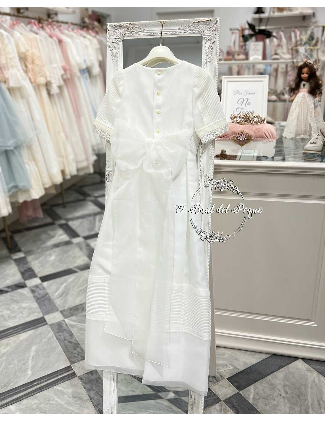 Vestido Comunión Blanco y Crudo De Blanco Comuniones