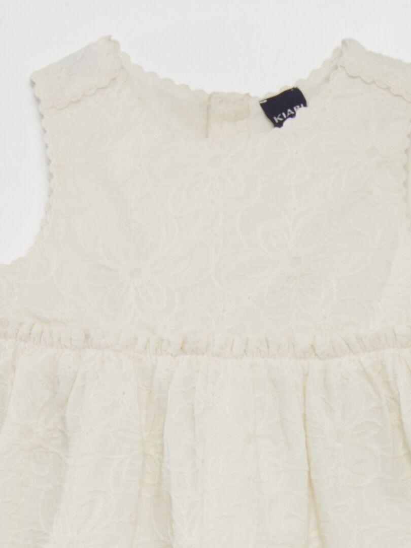 VESTIDO CON BORDADO INGLéS  BLANCO