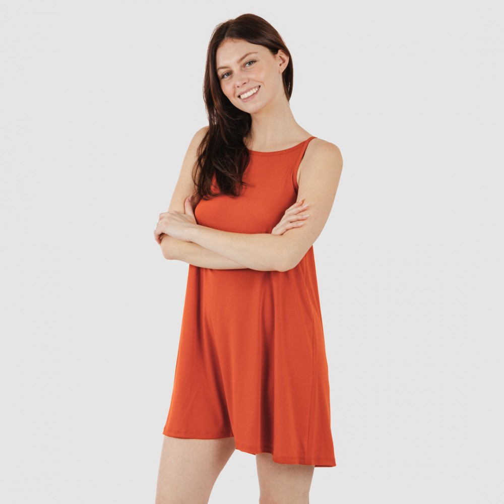 Vestido corto tirantes crepe liso