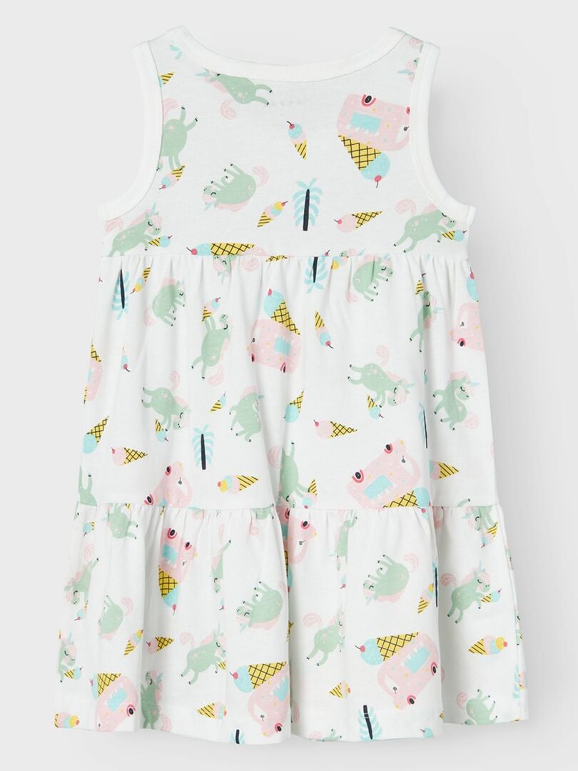 VESTIDO DE PUNTO CON VOLANTES 'NAME IT'  BLANCO