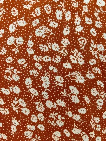 Vestido Estampado Flores AUGGIE Terracota