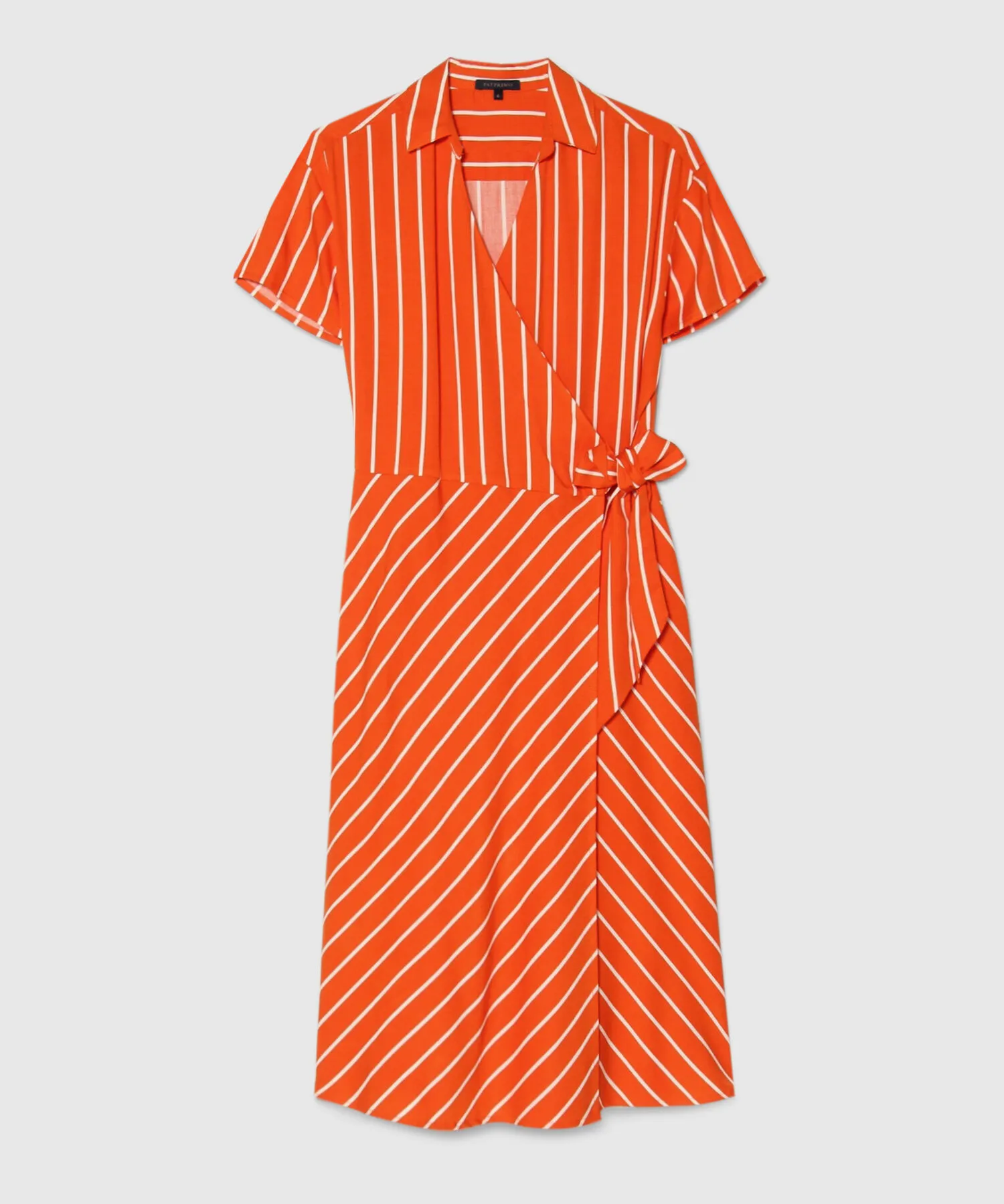 VESTIDO LARGO CON ESTAMPADO DE RAYAS