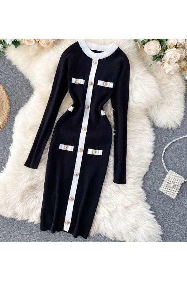 Vestido Midi Rosalía de punto ByN