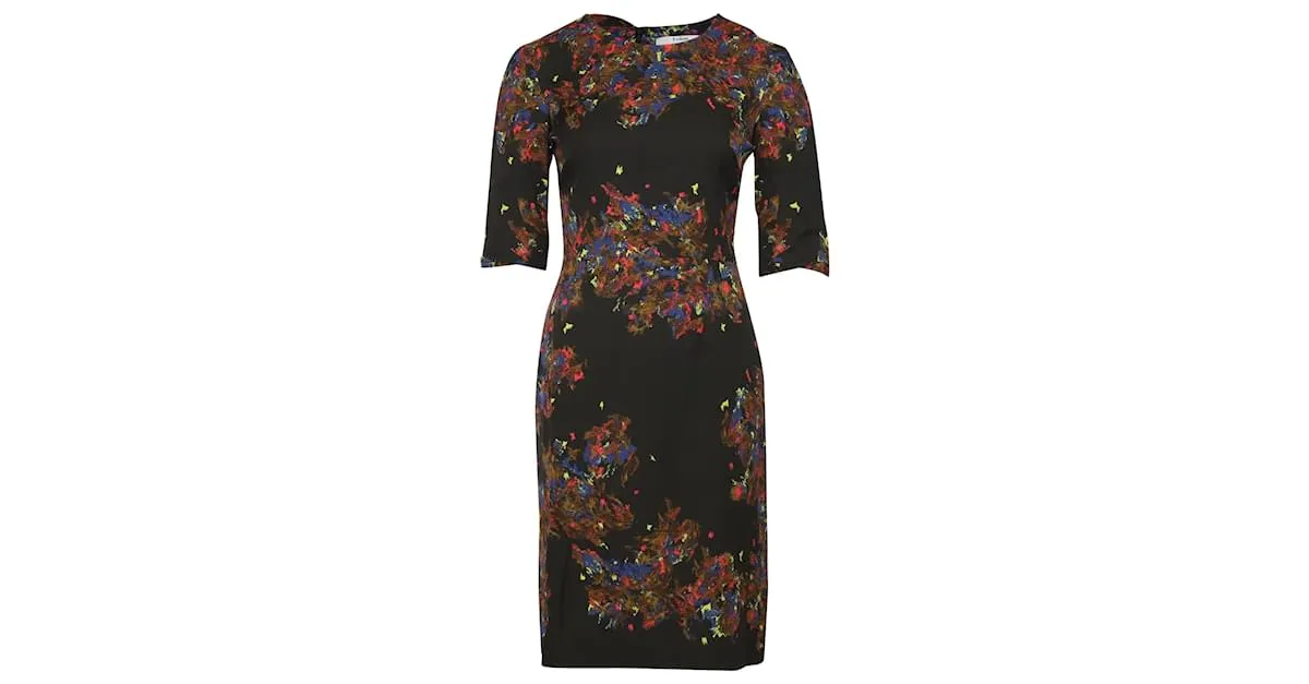 Vestido tubo estampado Erdem en seda multicolor Impresión de pitón 