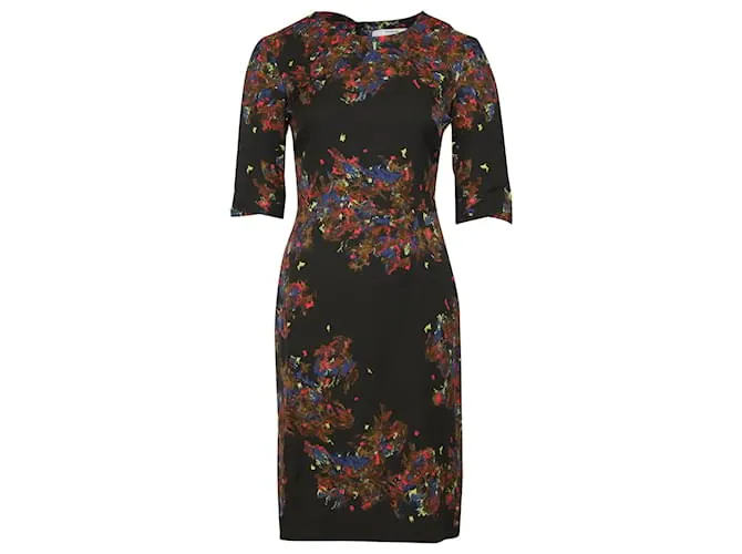 Vestido tubo estampado Erdem en seda multicolor Impresión de pitón 