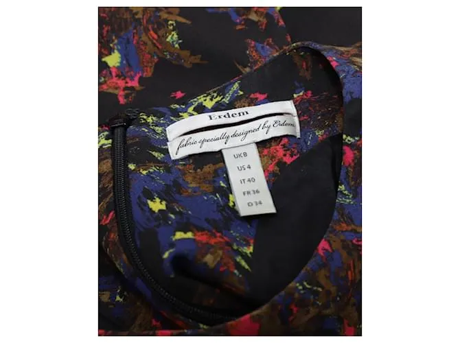 Vestido tubo estampado Erdem en seda multicolor Impresión de pitón 