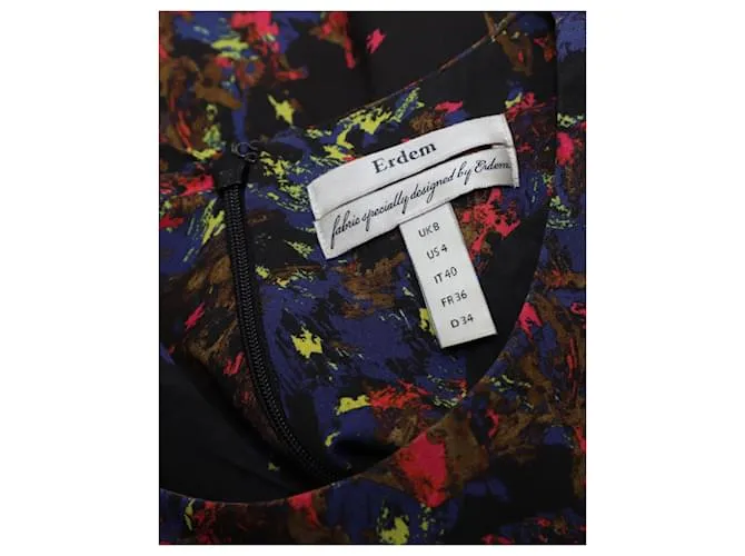 Vestido tubo estampado Erdem en seda multicolor Impresión de pitón 