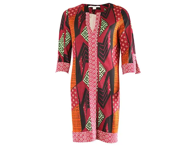 Vestido túnica estampado Diane Von Furstenberg en seda multicolor 