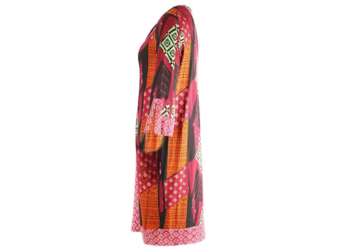 Vestido túnica estampado Diane Von Furstenberg en seda multicolor 