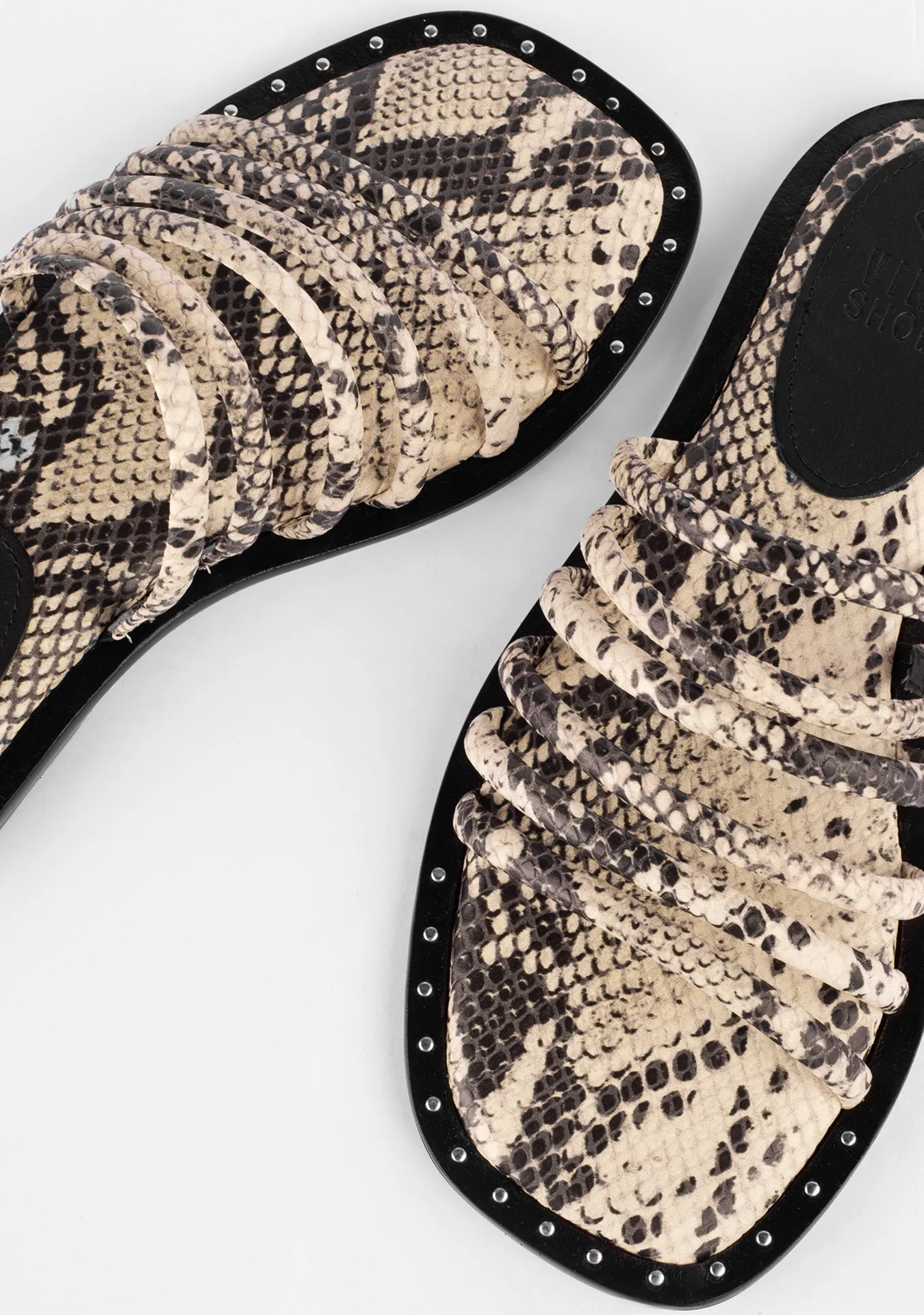 Vinci Shoes Analu Snake Print Sandals