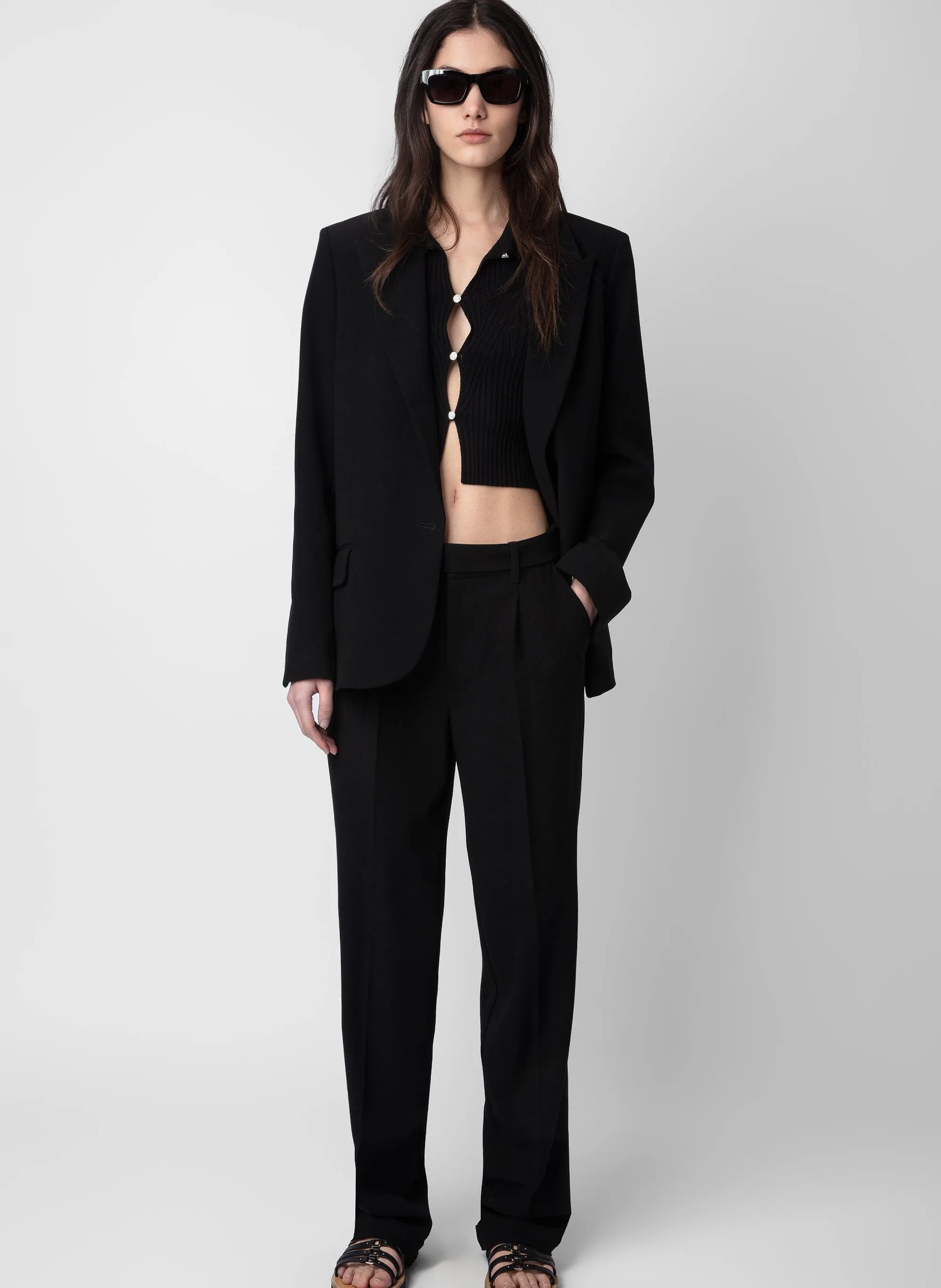 VOYAGE  CHAQUETA CON CUELLO SASTRE EN NEGRO
