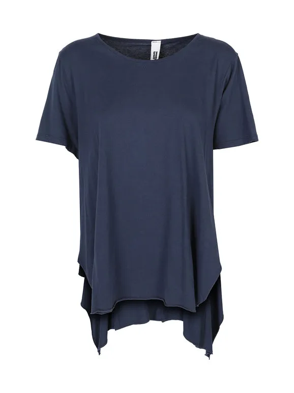 Wendy Trendy Camiseta maxi asimétrica de mujer de algodón