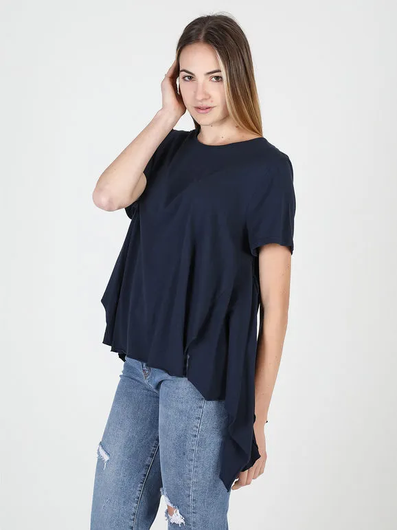 Wendy Trendy Camiseta maxi asimétrica de mujer de algodón