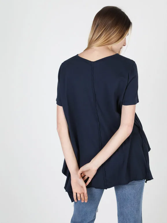 Wendy Trendy Camiseta maxi asimétrica de mujer de algodón