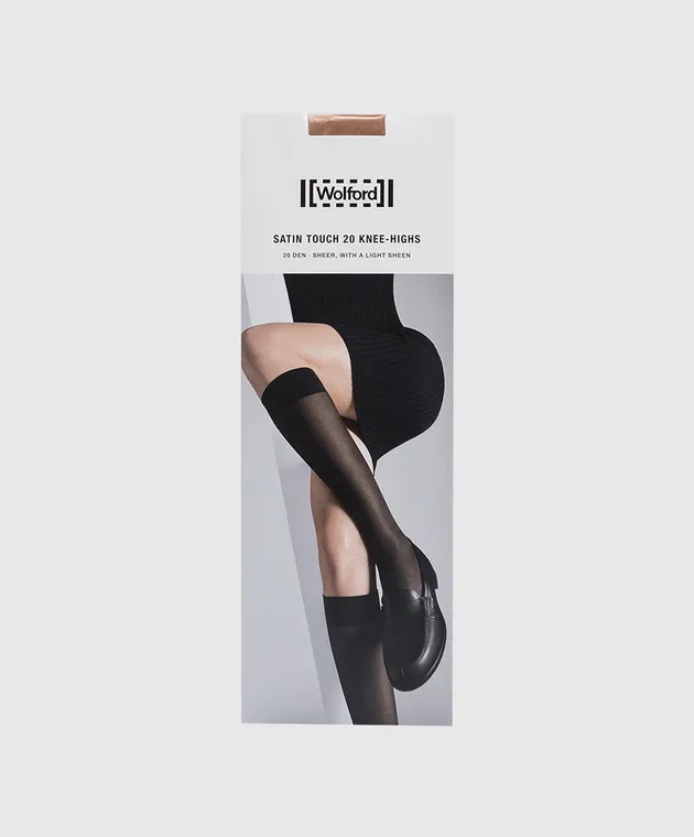 Wolford Beige Satin Touch 20 DEN knee highs