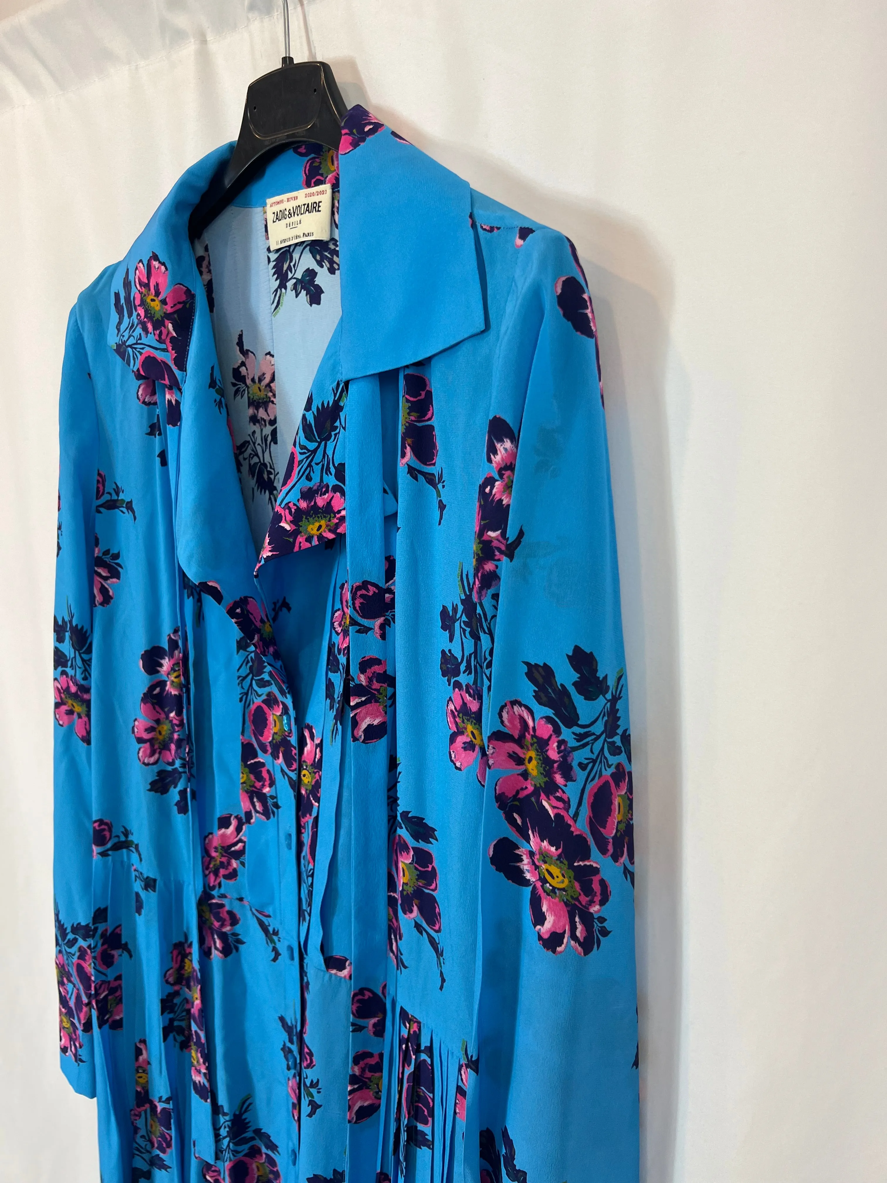 ZADIG&VOLTAIRE .vestido largo seda estampado. T S