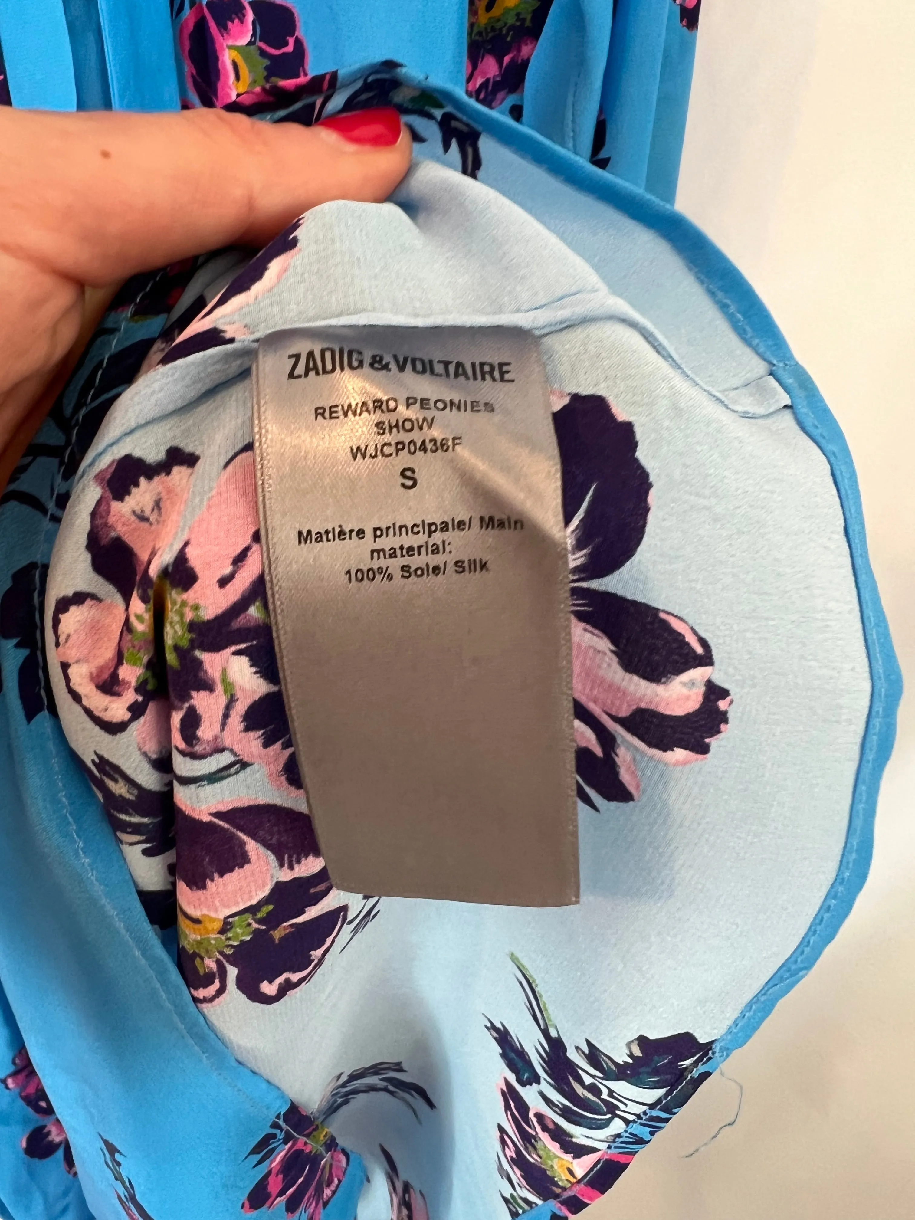 ZADIG&VOLTAIRE .vestido largo seda estampado. T S
