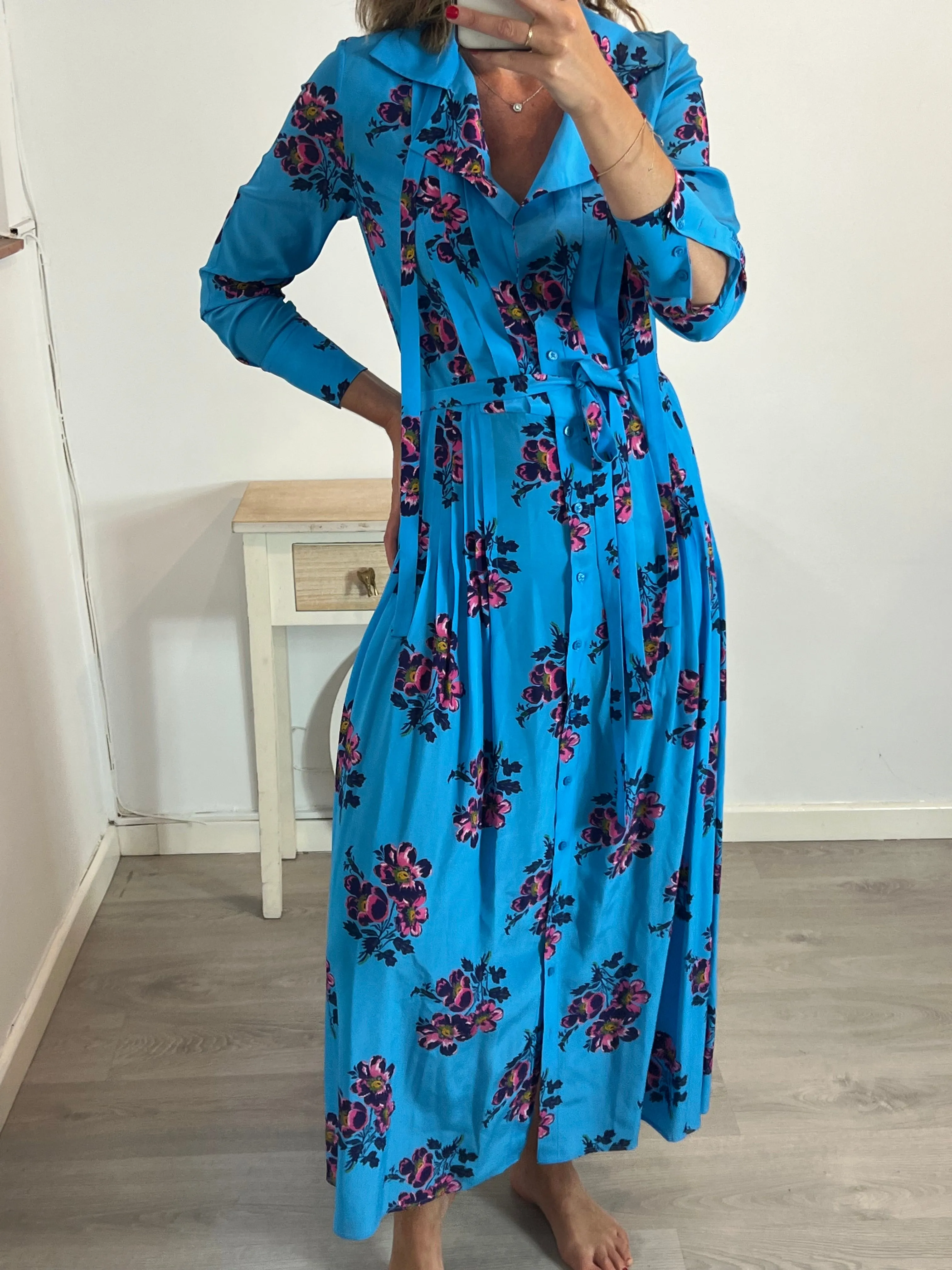 ZADIG&VOLTAIRE .vestido largo seda estampado. T S