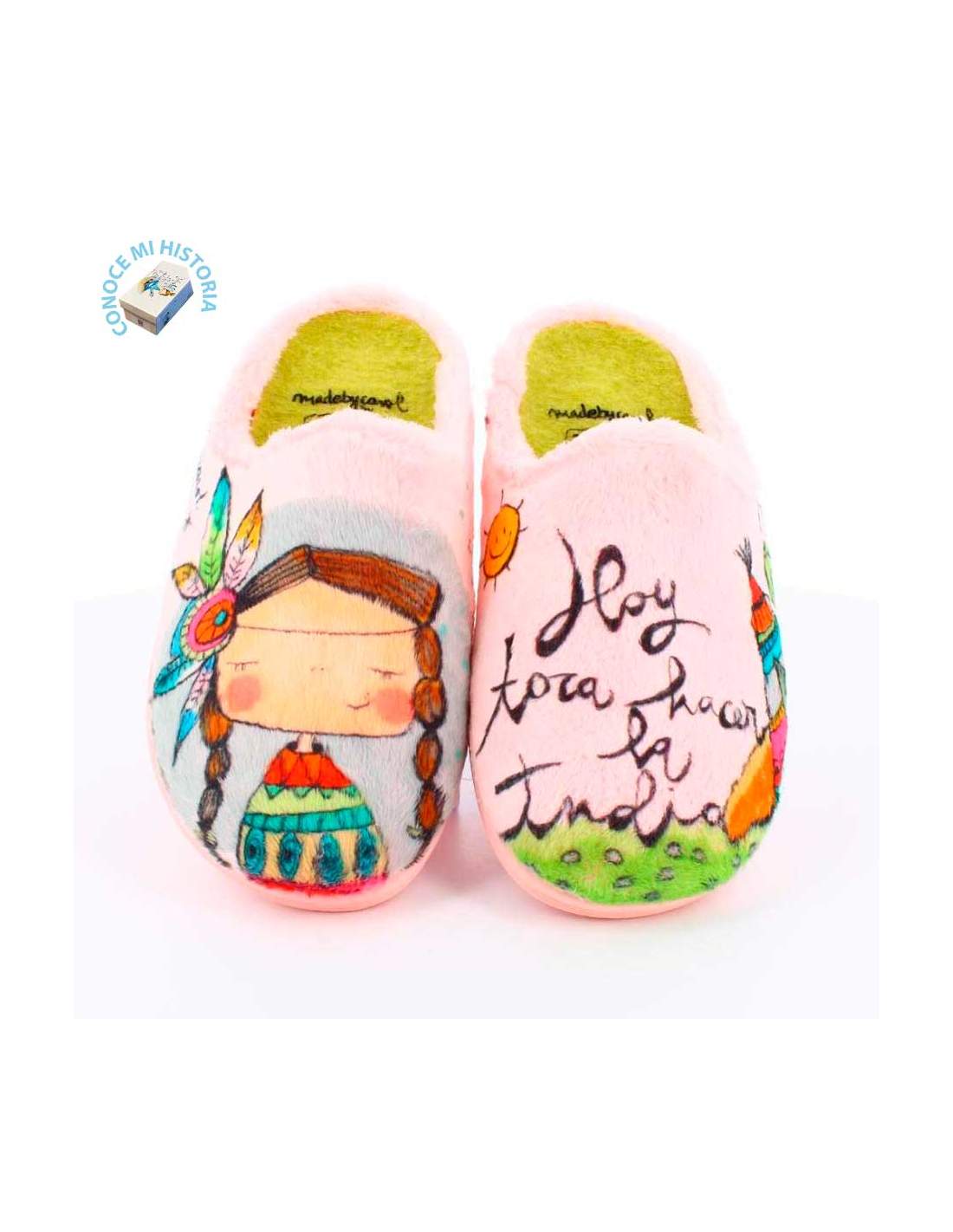 Zapatilla de Casa "Hoy toca hacer la india" Everest Rosa