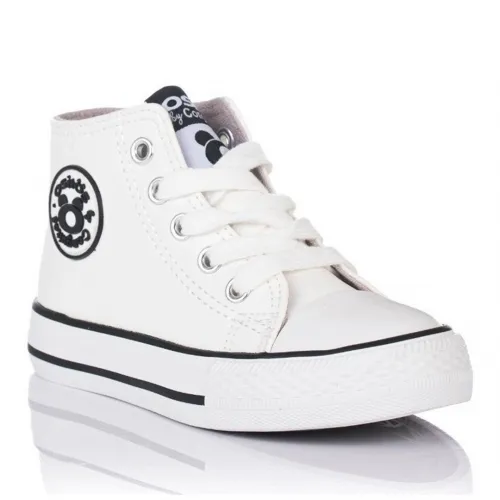 Zapatillas Altas de Bebé Logo Napa Blanco