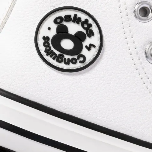 Zapatillas Altas de Bebé Logo Napa Blanco