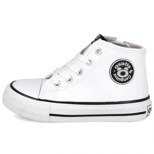 Zapatillas Altas de Bebé Logo Napa Blanco