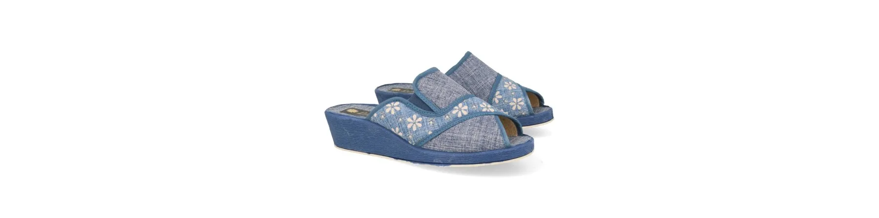 ZAPATILLAS CASA con CUÑA MUJER MOD. RAMILLETE