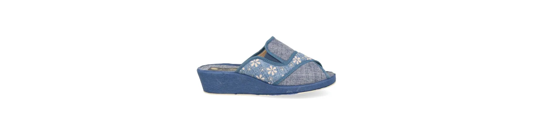 ZAPATILLAS CASA con CUÑA MUJER MOD. RAMILLETE