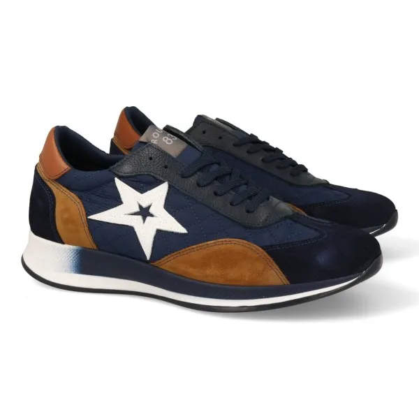 ZAPATILLAS DE VESTIR HOMBRE PIEL MOD. MAYAN MARINO