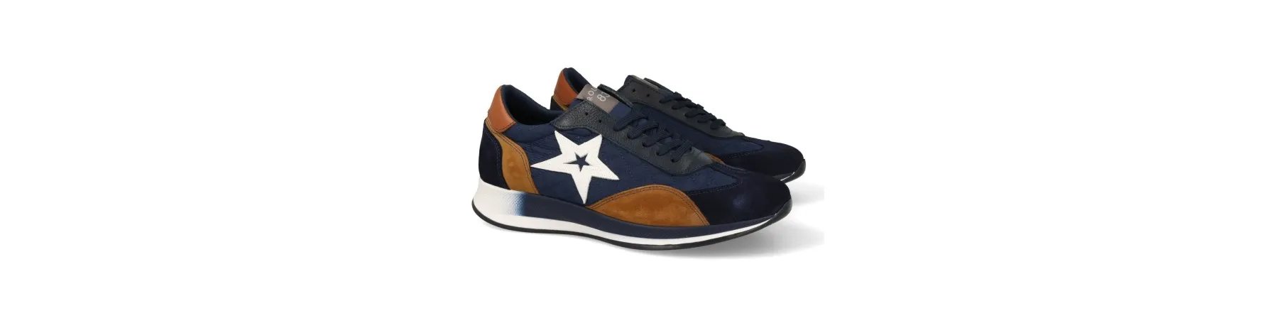 ZAPATILLAS DE VESTIR HOMBRE PIEL MOD. MAYAN MARINO