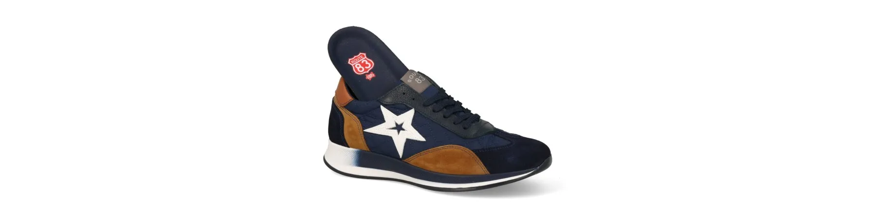 ZAPATILLAS DE VESTIR HOMBRE PIEL MOD. MAYAN MARINO