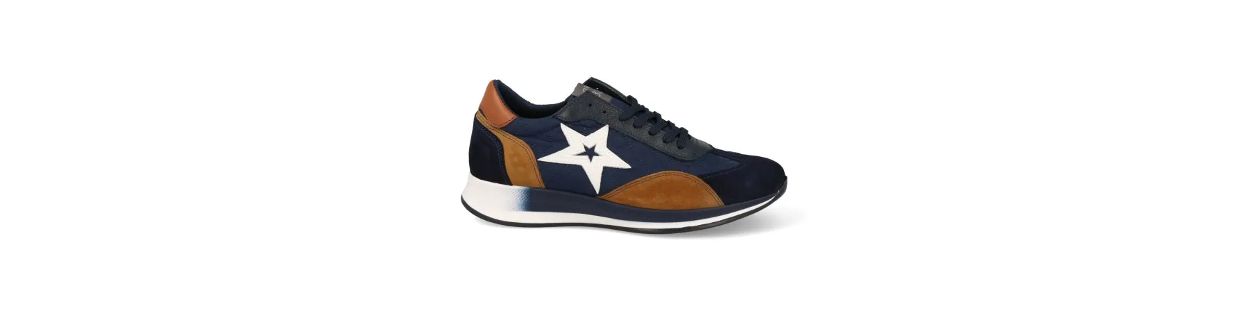 ZAPATILLAS DE VESTIR HOMBRE PIEL MOD. MAYAN MARINO