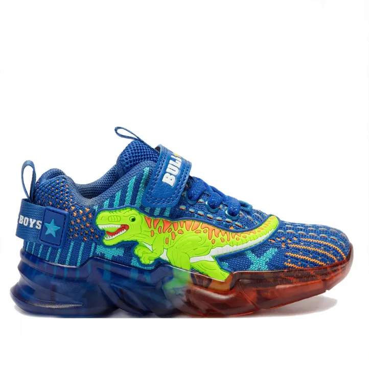 Zapatillas deporte Bull Boys azules oscura con detalles naranjas