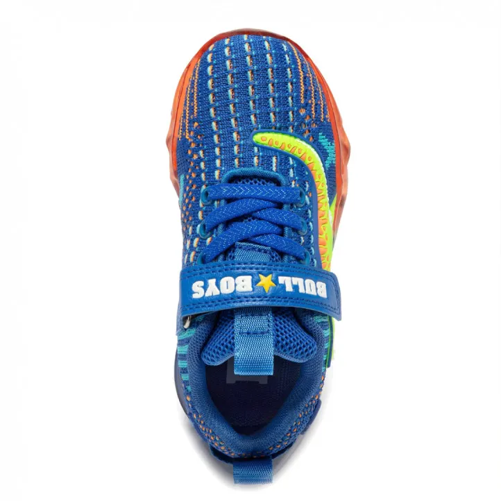 Zapatillas deporte Bull Boys azules oscura con detalles naranjas