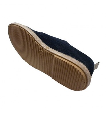 Zapatillas hombre cordones borde cáñamo plantilla piel Calzamur en azul