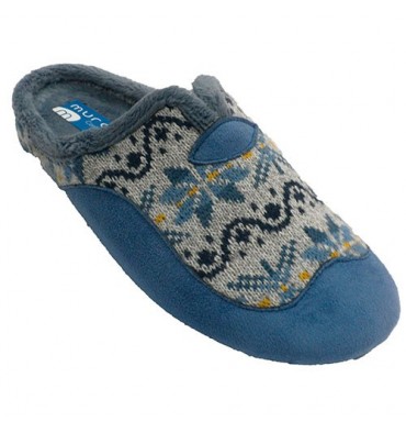 Zapatillas mujer abiertas por detrás abertura empeine Muro en azul