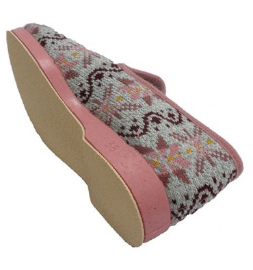 Zapatillas mujer cerrada de punto Muro en rosa