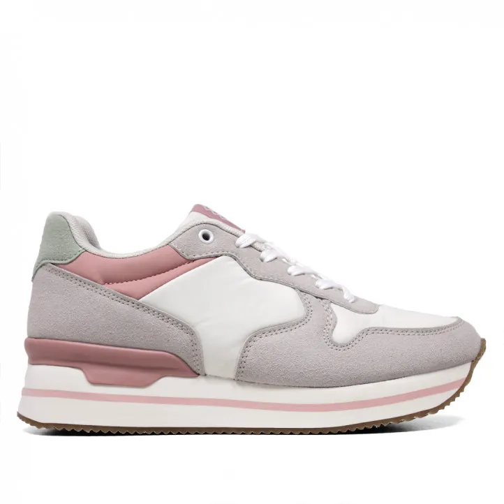 Zapatillas Owel melbourne grisáceas con detalles rosas