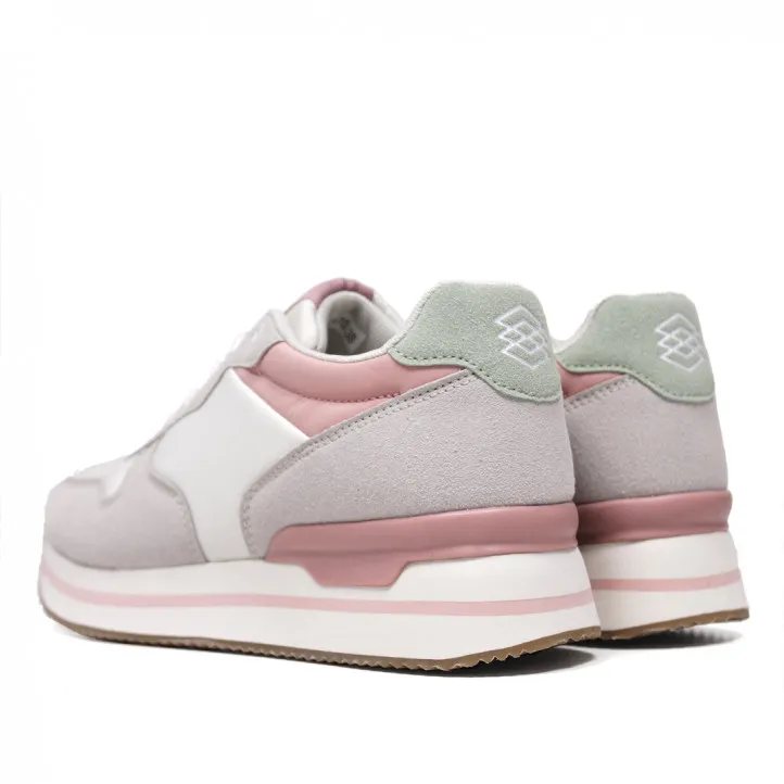 Zapatillas Owel melbourne grisáceas con detalles rosas